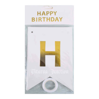 happy birthday paper banner white